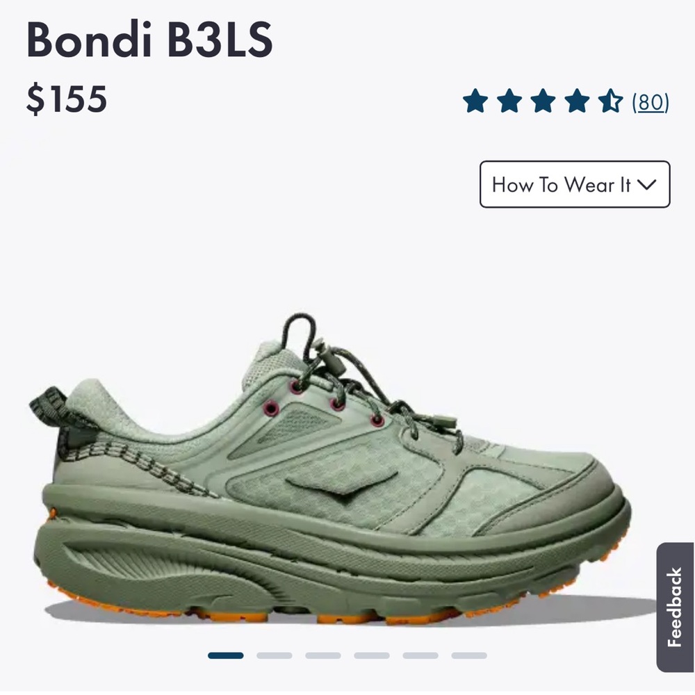 Hoka Bondi B3LS Green Sneakers